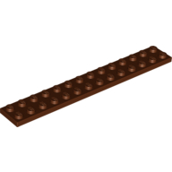 Lego destička 2x14, červeno hnědá (6004996)